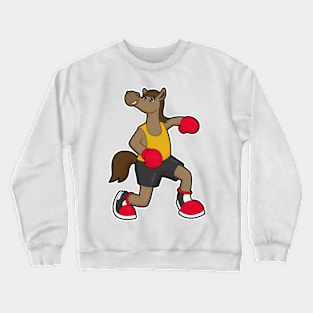 Horse as Boxer with Boxing gloves Crewneck Sweatshirt